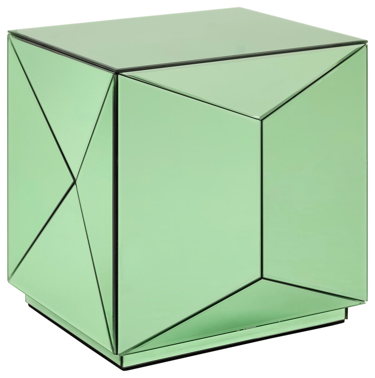 BEISTELLTISCH 40/40/40 cm Grün quadratisch  - Grün, Trend, Glas/Holzwerkstoff (40/40/40cm) - Novel