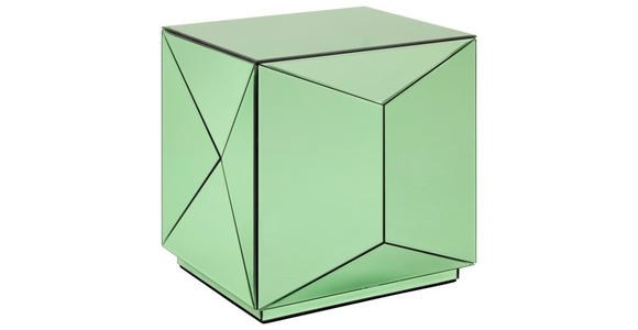 BEISTELLTISCH 40/40/40 cm Grün quadratisch  - Grün, Trend, Glas/Holzwerkstoff (40/40/40cm) - Novel