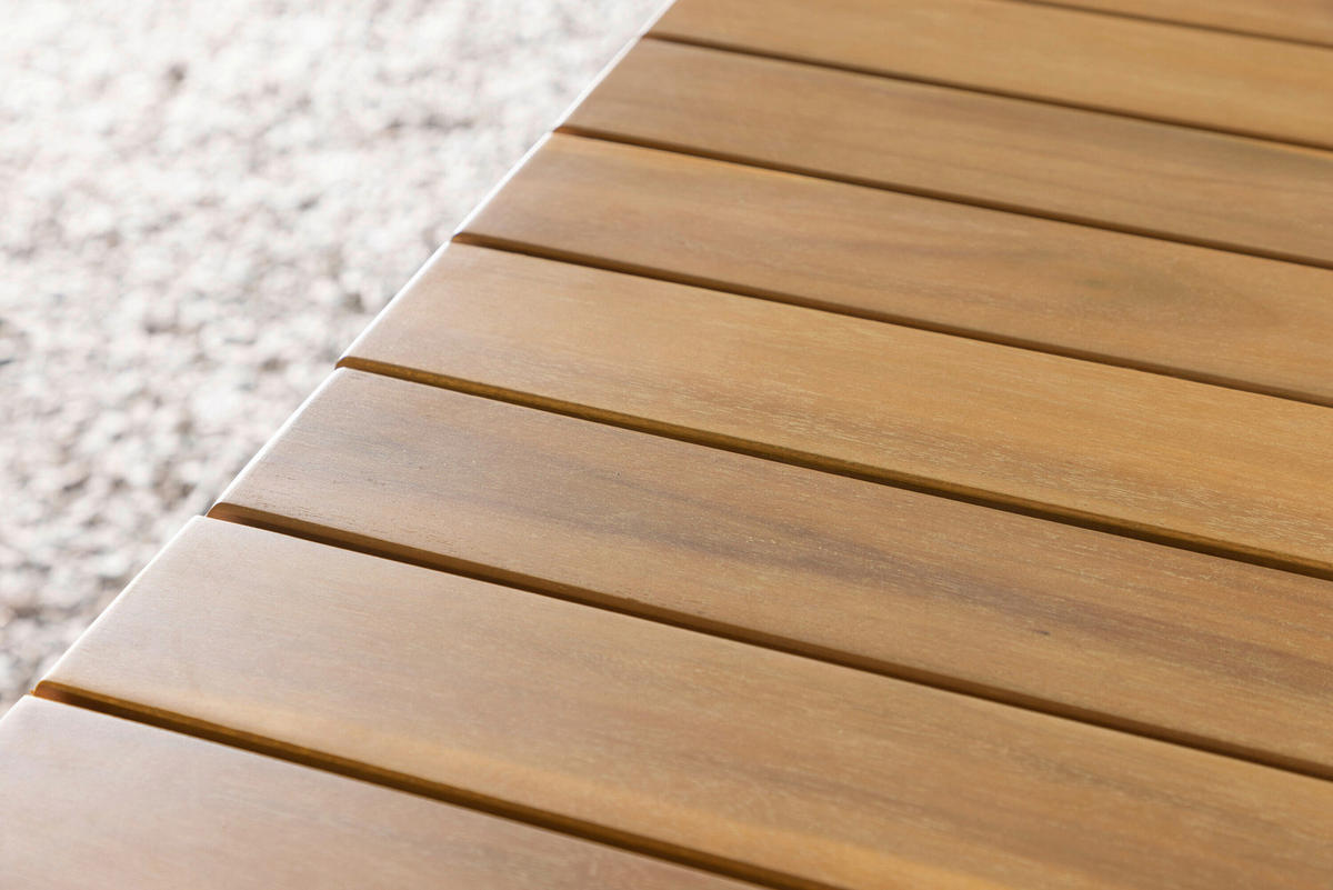 GARTENTISCH 70/55/74 cm  - Hellbraun/Schwarz, MODERN, Holz/Metall (70/55/74cm) - Gardenson