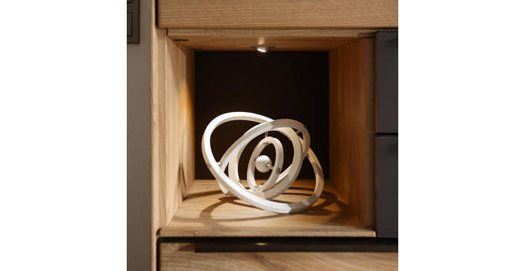 SIDEBOARD Buche massiv geölt Schlammfarben, Buchefarben - Schlammfarben/Edelstahlfarben, Design, Glas/Holz (182/90/47cm) - Valnatura