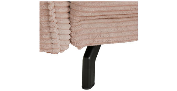 BIGSOFA in Cord Rosa - Schwarz/Rosa, Design, Textil/Metall (226/91/103cm) - Carryhome