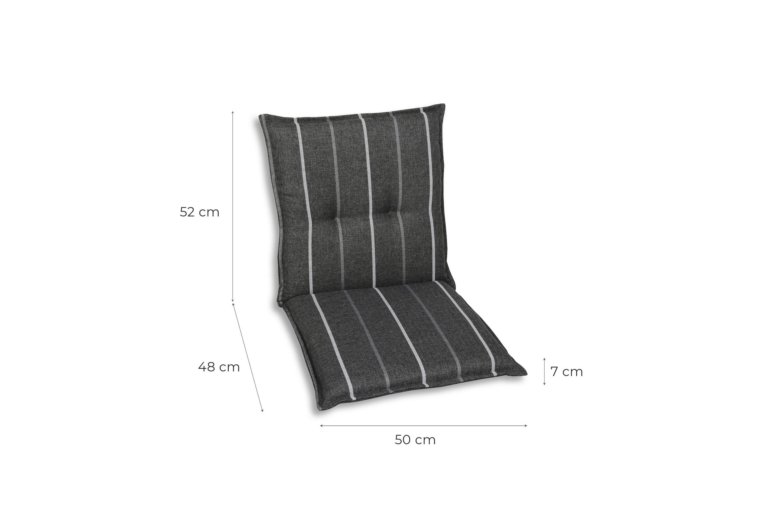 SESSELAUFLAGENSET Streifen  - Anthrazit, Basics, Textil (50/7/100cm)