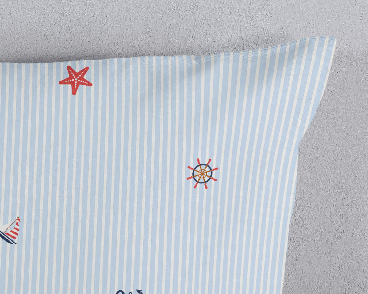 WENDEBETTWÄSCHE Good Morning Renforcé 140/200 cm  - Blau/Weiß, Basics, Textil (140/200cm)