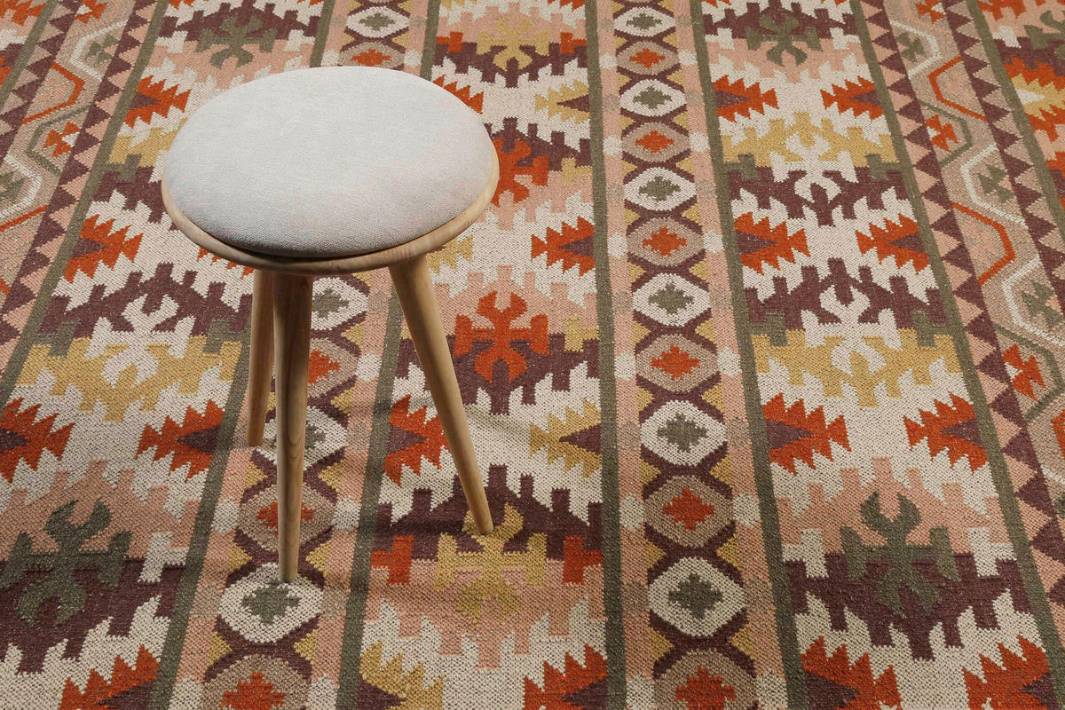 HANDWEBTEPPICH 80/150 cm Balou Beige, Rostfarben, Rotbraun  - Rotbraun/Rostfarben, KONVENTIONELL, Textil (80/150cm)