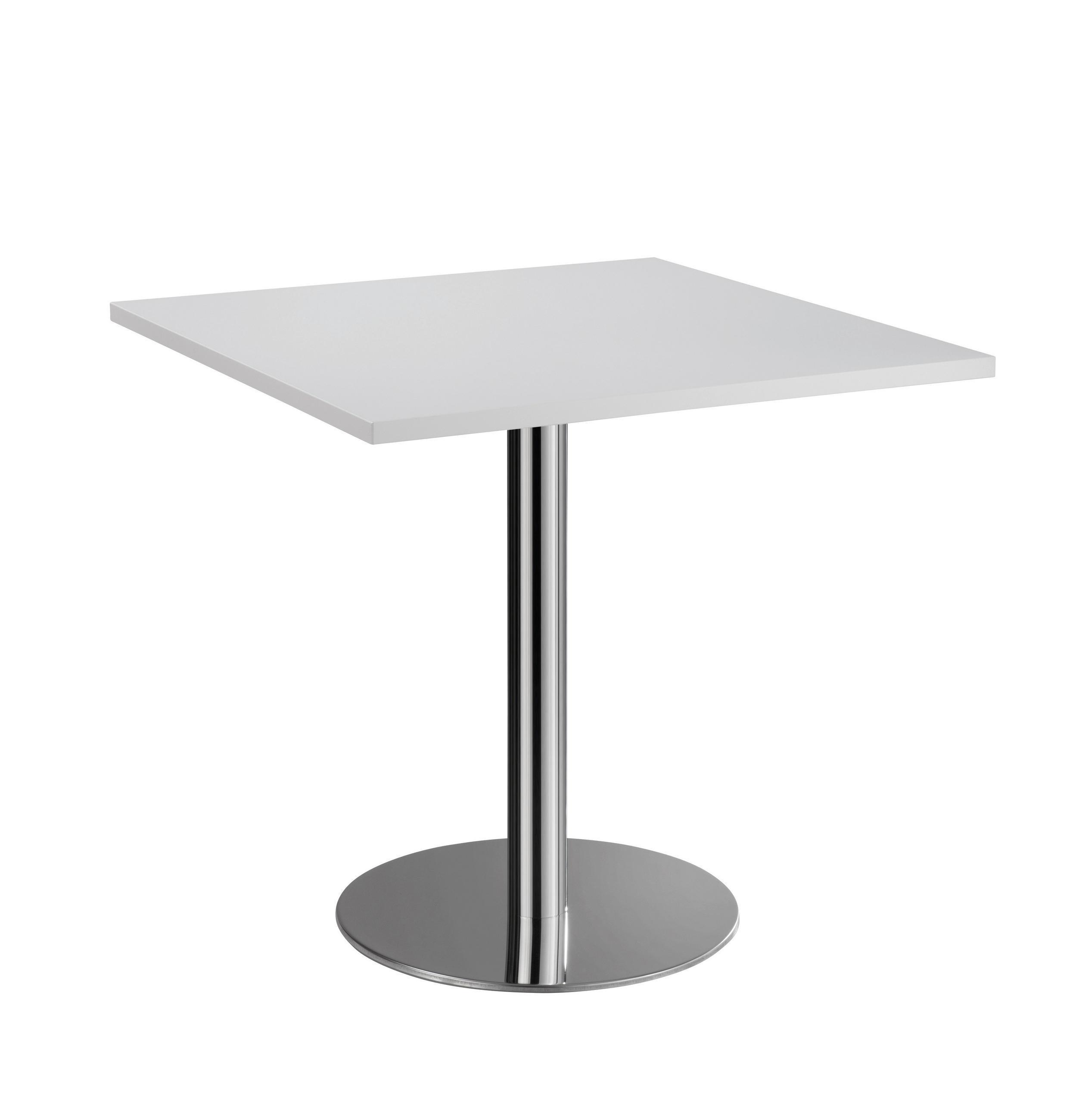 KONFERENZTISCH 80/80/75,5 cm  - Chromfarben/Weiß, KONVENTIONELL, Holzwerkstoff/Metall (80/80/75,5cm) - Venda