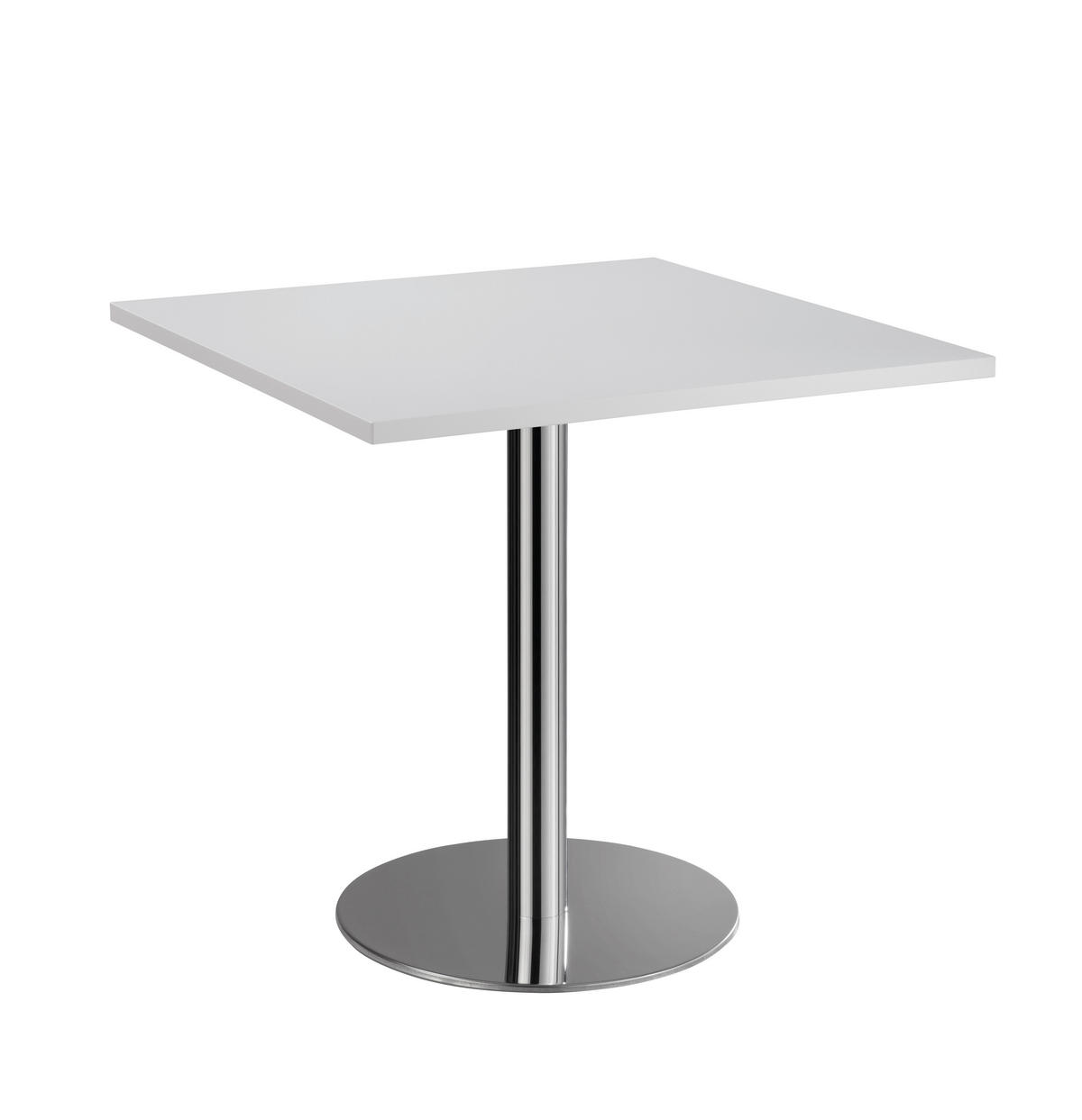 KONFERENZTISCH 80/80/75,5 cm  - Chromfarben/Weiß, KONVENTIONELL, Holzwerkstoff/Metall (80/80/75,5cm) - Venda