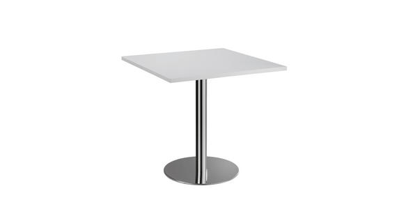 KONFERENZTISCH 80/80/75,5 cm  - Chromfarben/Weiß, KONVENTIONELL, Holzwerkstoff/Metall (80/80/75,5cm) - Venda