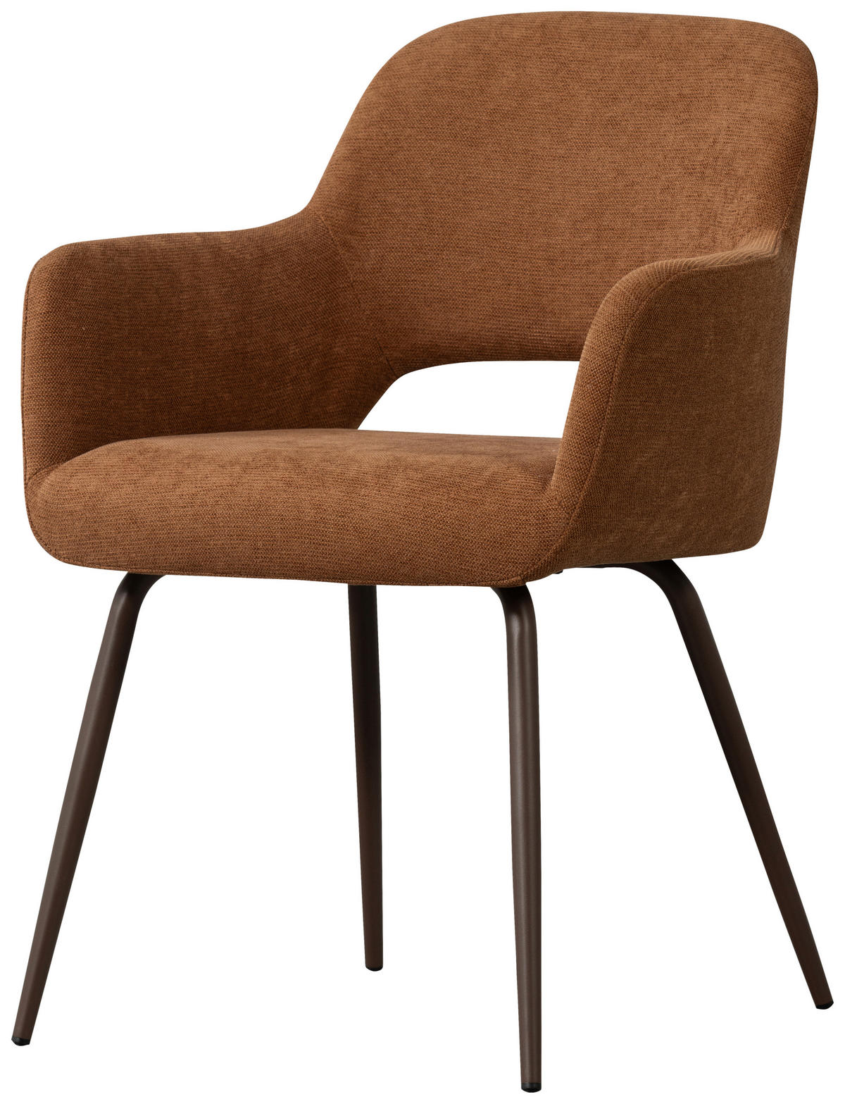 ARMLEHNSTUHL-SET 2 Stück  in Webstoff  - Dunkelbraun/Braun, MODERN, Textil/Metall (58/80/58cm) - Livetastic