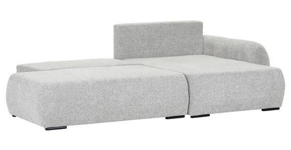ECKSOFA Grau Flachgewebe Zierkissen, Rückenkissen, Bettkasten, Schlaffunktion, Rücken echt, Liegefläche im Originalstoff  - Schwarz/Grau, KONVENTIONELL, Kunststoff/Textil (260/145cm) - Carryhome