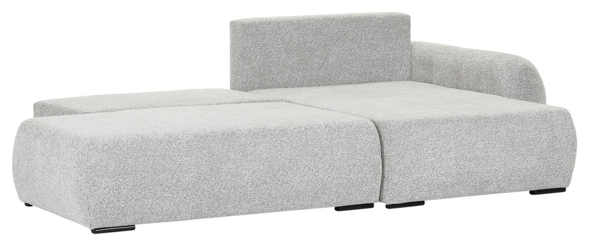 ECKSOFA Grau Flachgewebe Zierkissen, Rückenkissen, Bettkasten, Schlaffunktion, Rücken echt, Liegefläche im Originalstoff  - Schwarz/Grau, KONVENTIONELL, Kunststoff/Textil (260/145cm) - Carryhome
