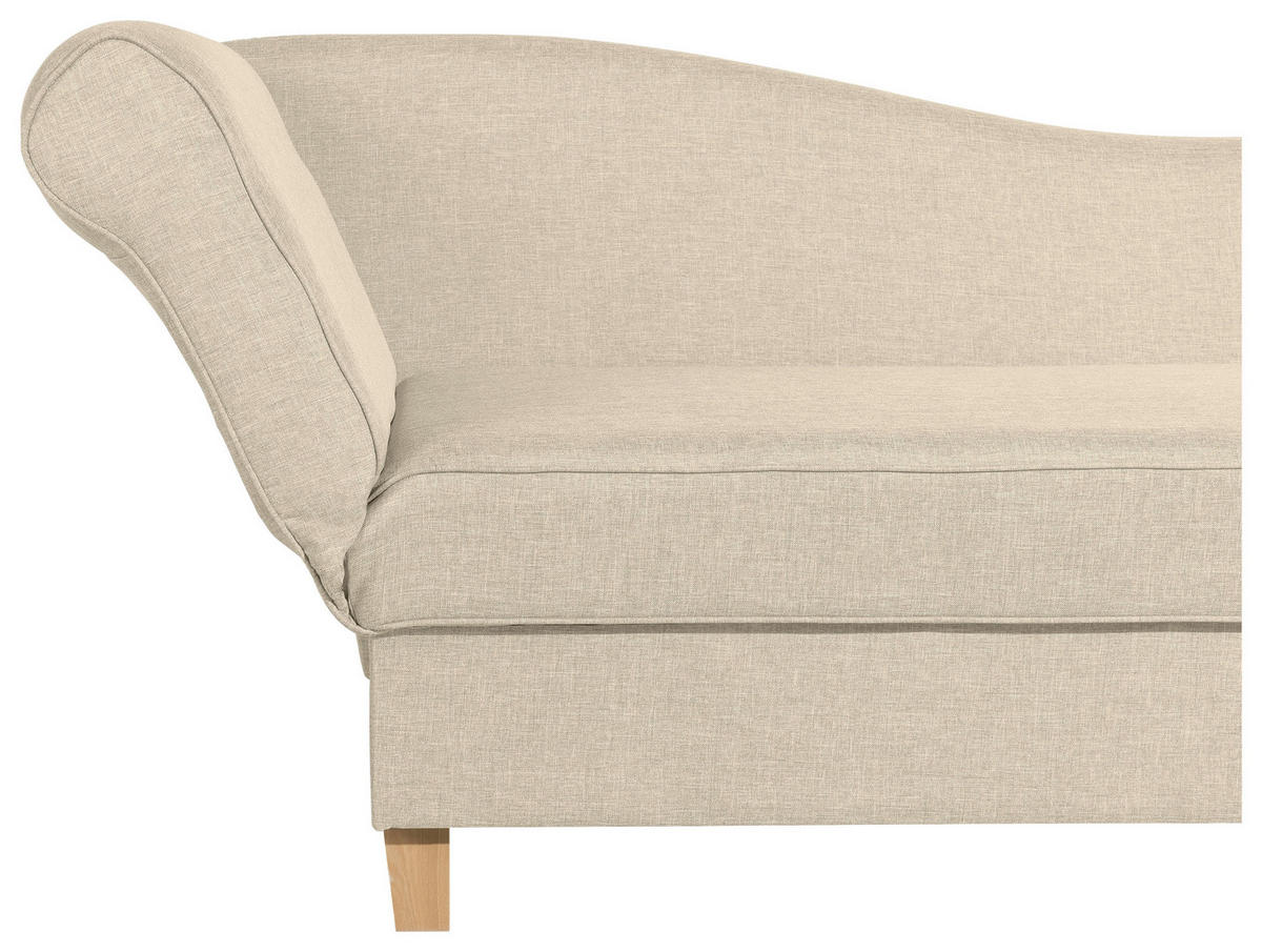 RÉCAMIERE in Flachgewebe Beige  - Beige/Buchefarben, Design, Holz/Textil (190/82/88cm) - Max Winzer