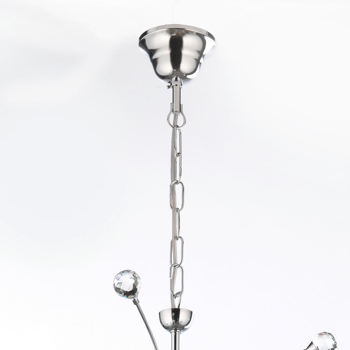 KRONLEUCHTER 60/110 cm   - Chromfarben, KONVENTIONELL, Glas/Metall (60/110cm)
