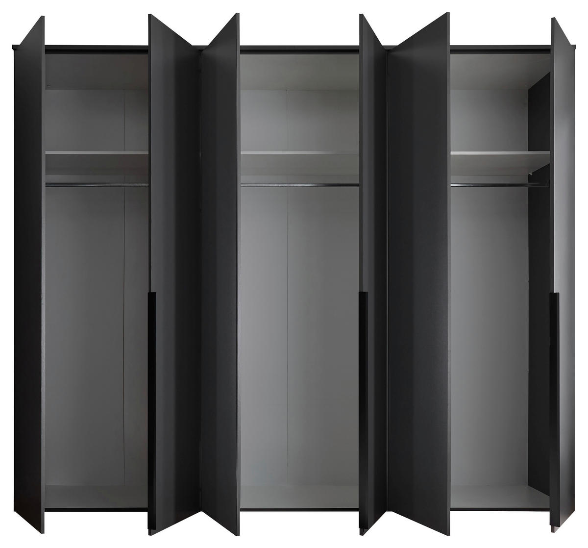 DREHTÜRENSCHRANK  in Graphitfarben  - Schwarz/Graphitfarben, MODERN, Holzwerkstoff/Kunststoff (270/225/52cm) - Carryhome