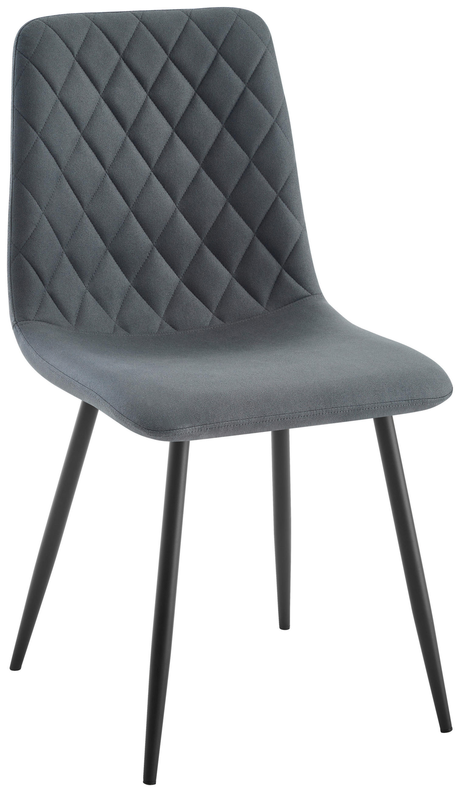 STUHL Leinenoptik Dunkelgrau  - Dunkelgrau/Schwarz, Design, Textil/Metall (45/87/55cm) - Ti'me