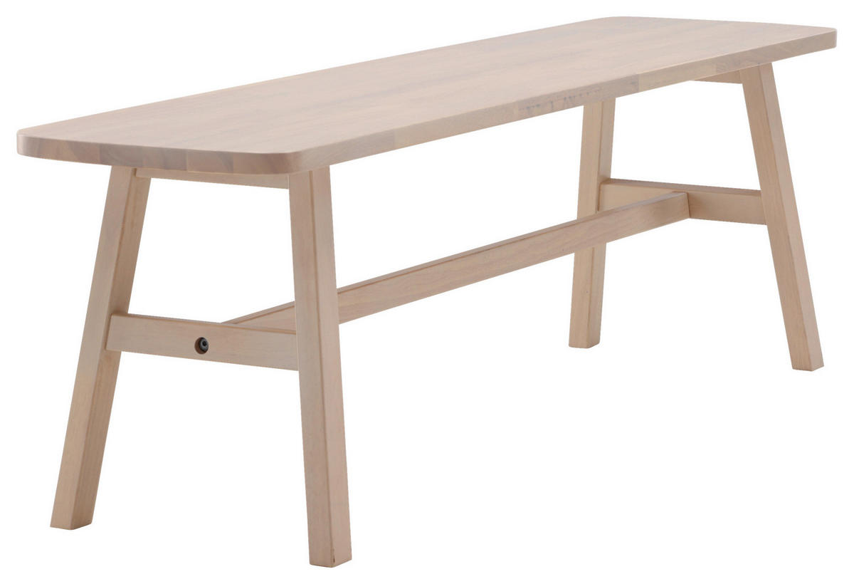 SITZBANK 140/45/35 cm Weiß Kautschukholz furniert  - Weiß, Design, Holz (140/45/35cm) - Livetastic