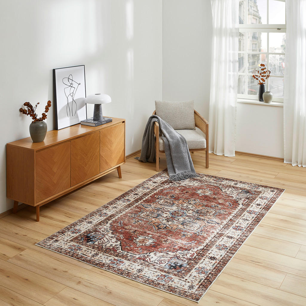 Thumbnail - Novel Vintage-Teppich, Mehrfarbig, Beige, Textil, Tier, rechteckig, 200x290 cm, Bsci, Oeko-Tex® Standard 100, für Fußbod...