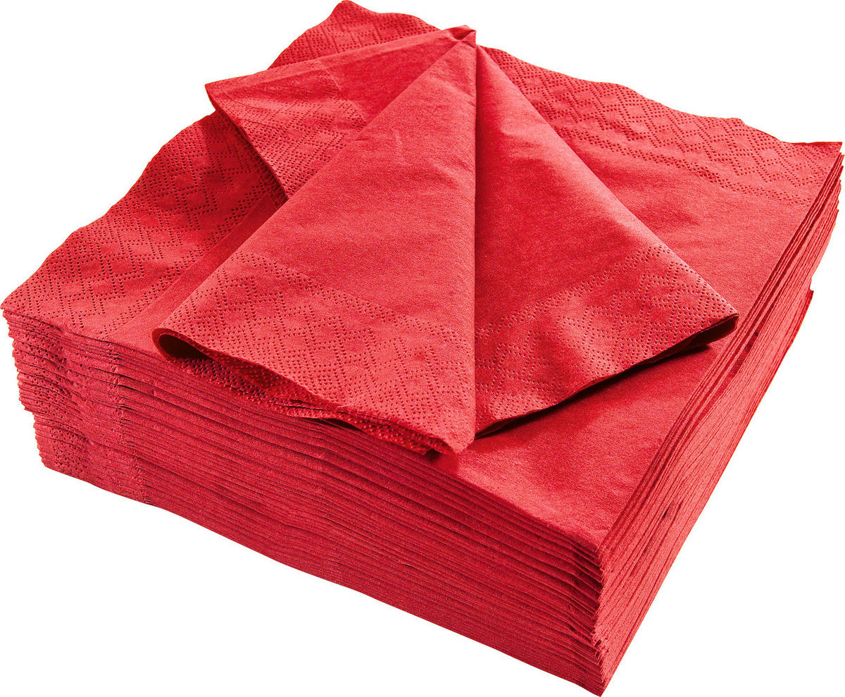 SERVÍTKA 50 KS - bordová, Basics, papier (40/40cm) - Xxxlpack