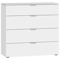 KOMMODE 90/87/43 cm  in Weiss  - Weiss/Edelstahlfarben, Design, Holzwerkstoff/Kunststoff (90/87/43cm) - Jutzler