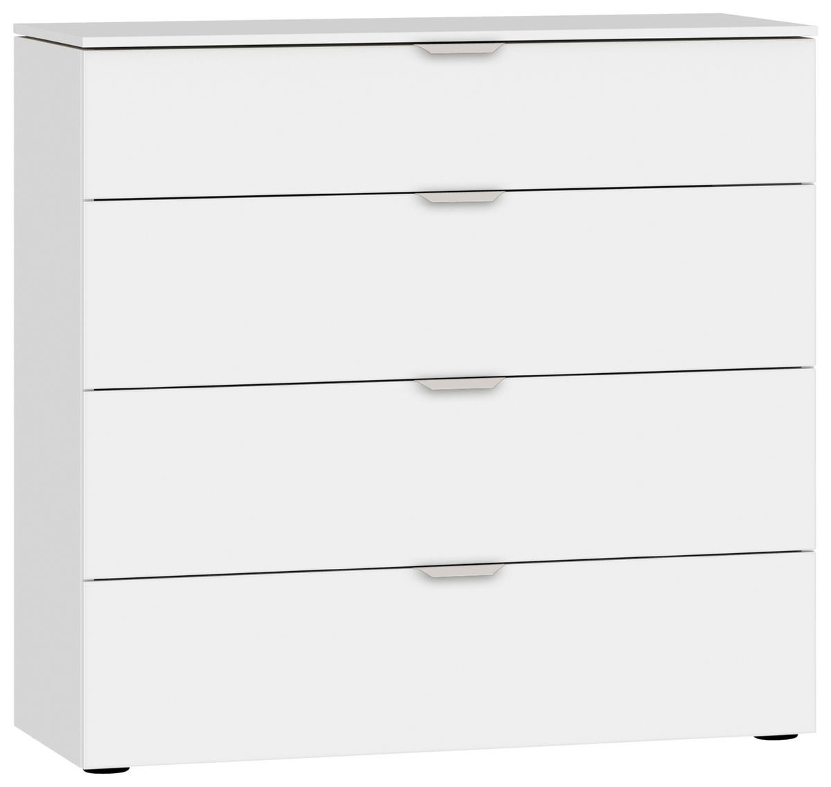 KOMMODE 90/87/43 cm  in Weiss  - Weiss/Edelstahlfarben, Design, Holzwerkstoff/Kunststoff (90/87/43cm) - Jutzler