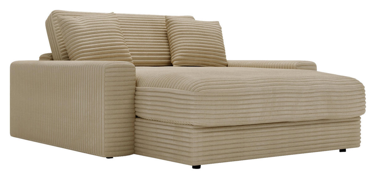 XXL-SESSEL in Cord Beige  - Beige/Schwarz, Modern, Kunststoff/Textil (160/87/190cm) - Carryhome