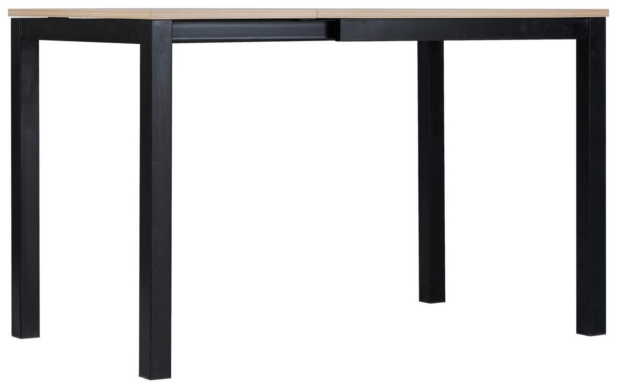 ESSTISCH Schwarz, Sonoma Eiche rechteckig  ausziehbar  - Schwarz/Sonoma Eiche, KONVENTIONELL, Holzwerkstoff/Metall (80-120/76/70cm) - MID.YOU
