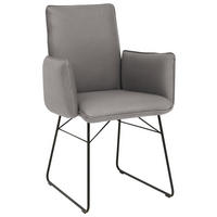 ARMLEHNSTUHL  in Stahl Mikrofaser  - Schwarz/Grau, Design, Textil/Metall (61/91/60cm) - Dieter Knoll