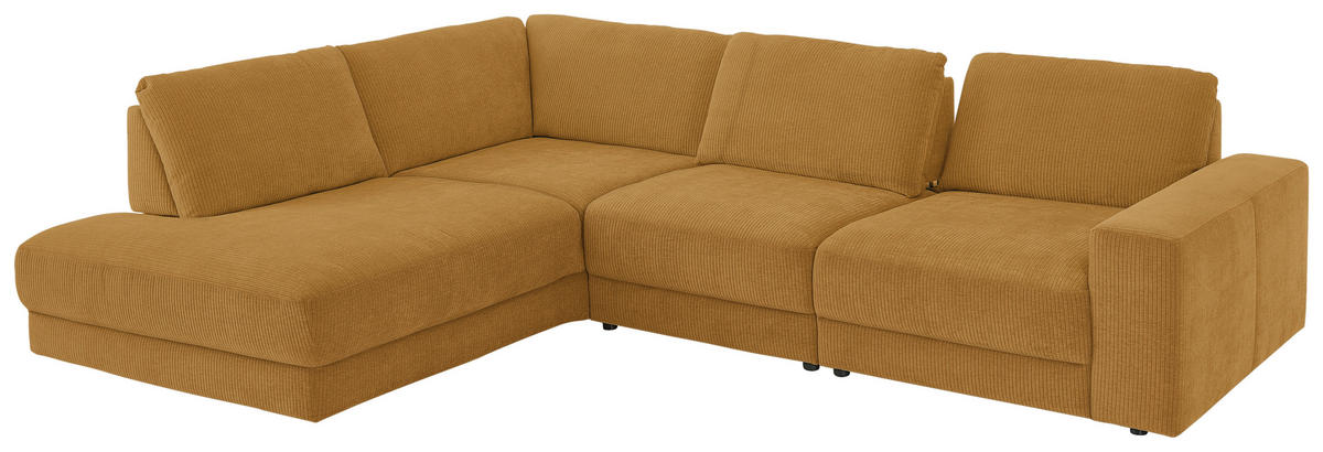 ECKSOFA in Chenille, Jacquard Cognac  - Cognac/Schwarz, Design, Kunststoff/Textil (242/316cm) - Niels Andersson