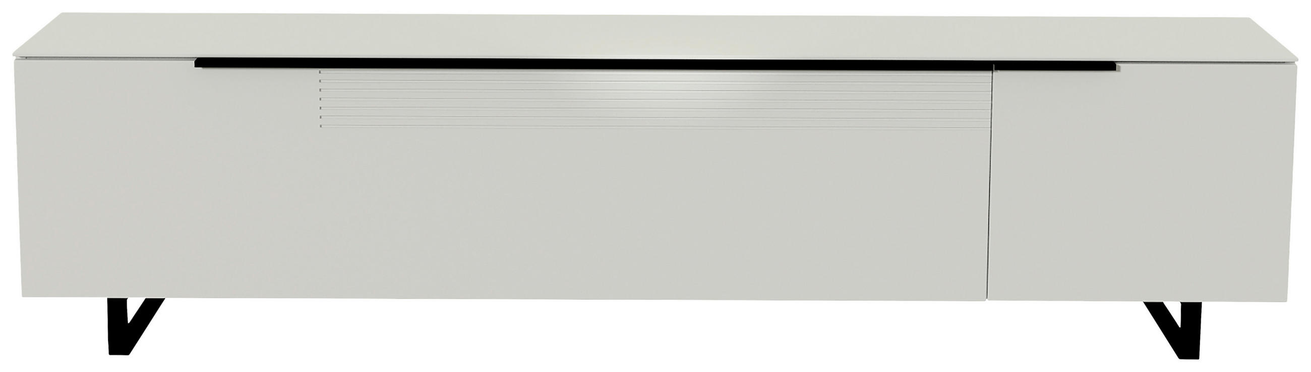 LOWBOARD  in 210/51/45 cm  - Weiss/Schwarz, Design, Glas/Holzwerkstoff (210/51/45cm) - Moderano