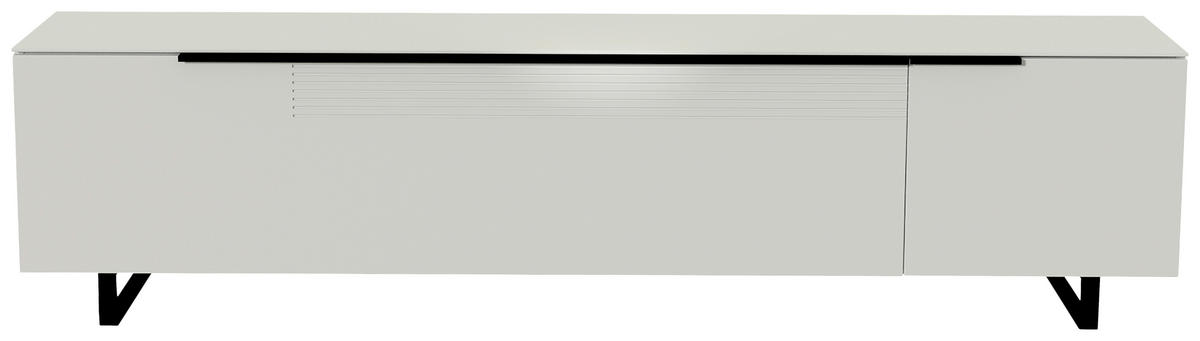LOWBOARD  in 210/51/45 cm  - Weiss/Schwarz, Design, Glas/Holzwerkstoff (210/51/45cm) - Moderano