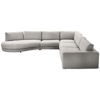 ECKSOFA in Flachgewebe Hellgrau  - Hellgrau/Schwarz, Design, Kunststoff/Textil (425/365cm) - Lomoco