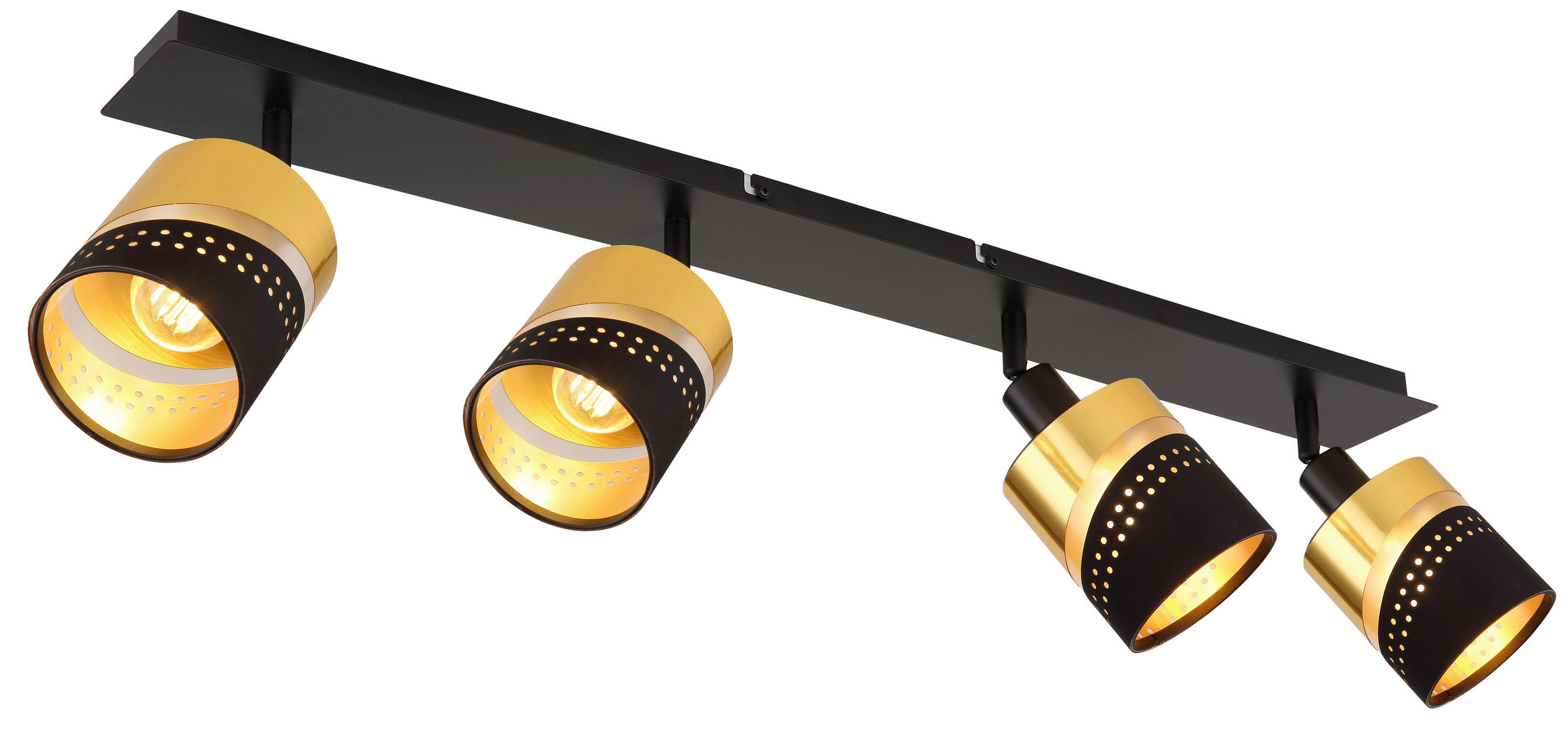 Thumbnail - Globo Strahler, Schwarz, Gold, Metall, Kunststoff, Textil, 9x20.5x80 cm, Lampen & Leuchten, Innenbeleuchtung, Spots & St...