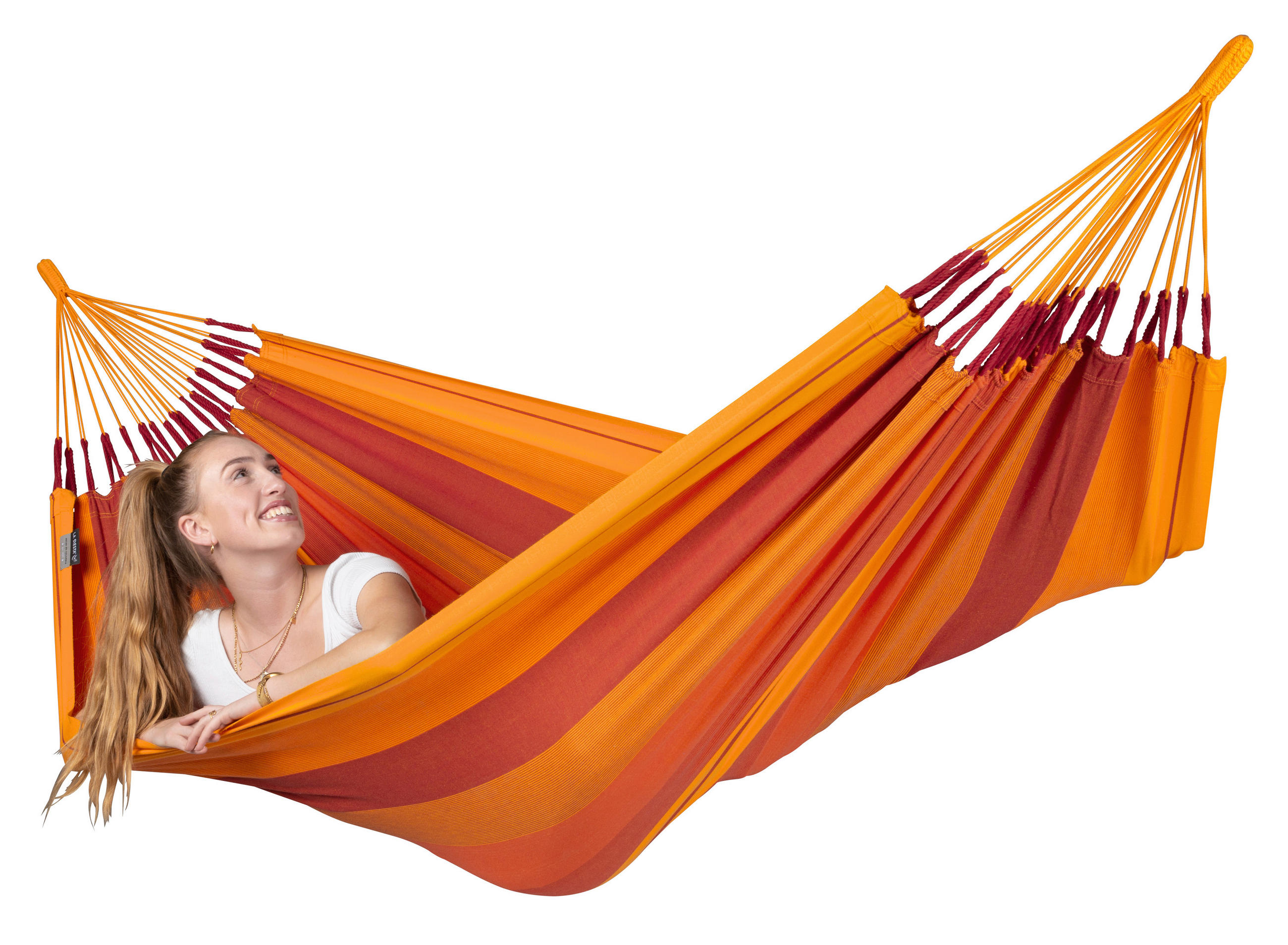 HÄNGEMATTE single org. cotton  - Gelb/Rot, KONVENTIONELL, Textil (140/300cm) - La Siesta