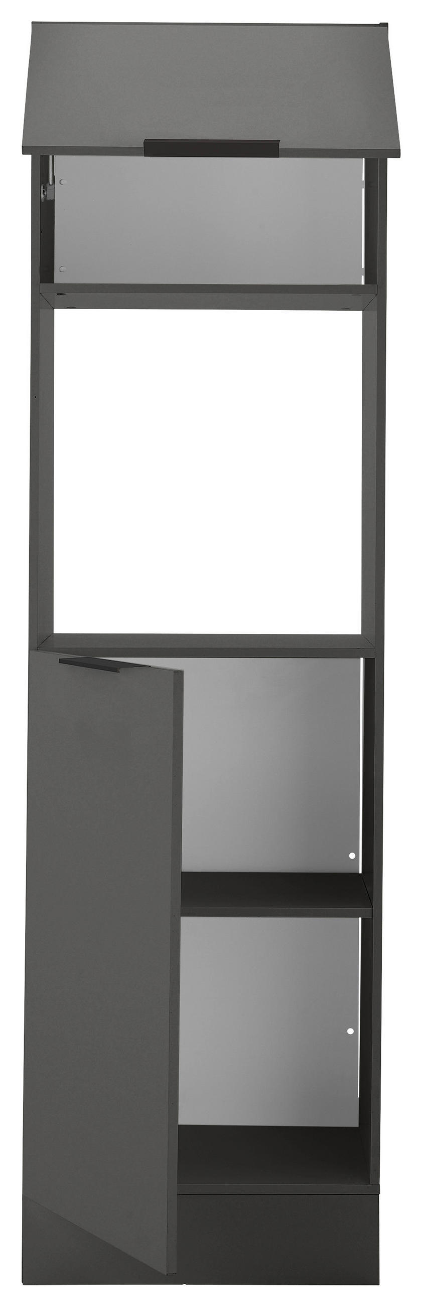 GERÄTEUMBAUSCHRANK 60/211/57 cm  in Graphitfarben  - Schwarz/Graphitfarben, Basics, Holzwerkstoff/Metall (60/211/57cm) - Carryhome