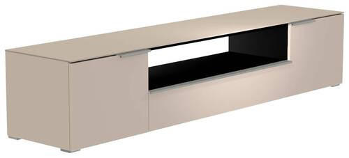 LOWBOARD in 210/43/45 cm - Sandfarben/Alufarben, Design, Glas/Holzwerkstoff (210/43/45cm) - Moderano