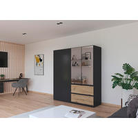 DREHTÜRENSCHRANK 181/197/54 cm 4-türig Grau, Eiche Artisan  - Eiche Artisan/Grau, MODERN, Holzwerkstoff (181/197/54cm) - Rauch Möbel