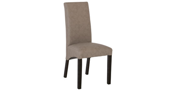 STUHL in Lederlook Textil - Graubraun/Buche Kolonial, KONVENTIONELL, Holz/Textil (47/102/57cm) - Carryhome