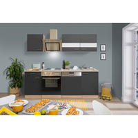 MODULKÖK 220 cm   i grå  - stålfärgad/grå, Basics, metall/trämaterial (220cm) - Respekta