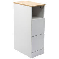 NACHTSCHRANK 19,6/60/34 cm, Weiß, Eiche Artisan,  - Weiß/Eiche Artisan, Basics, Holzwerkstoff (19,6/60/34cm) - Boxxx