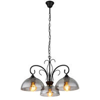 HÄNGELEUCHTE 56/120 cm    - Schwarz, Konventionell, Glas/Metall (56/120cm) - Globo