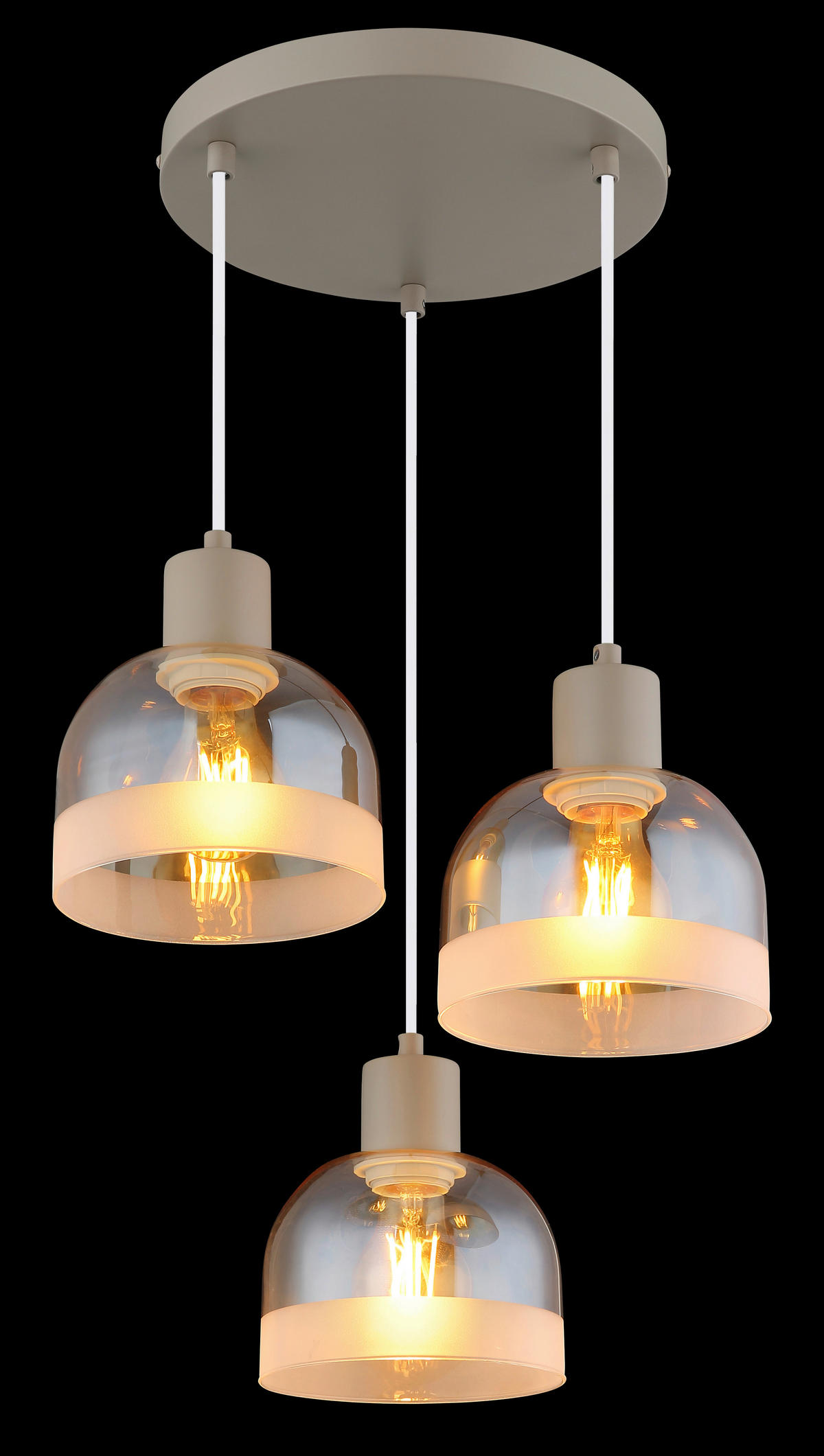 HÄNGELEUCHTE Kairo 33/150 cm  - Sandfarben/Orange, Design, Glas/Kunststoff (33/150cm) - Globo