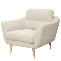 SESSEL in Webstoff Creme  - Buchefarben/Creme, Design, Holz/Textil (92/87/88cm) - Livetastic