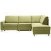 ECKSOFA in Flachgewebe Hellgrün  261/203 cm  - Eichefarben/Hellgrün, KONVENTIONELL, Holz/Textil (261/203cm) - Sedda