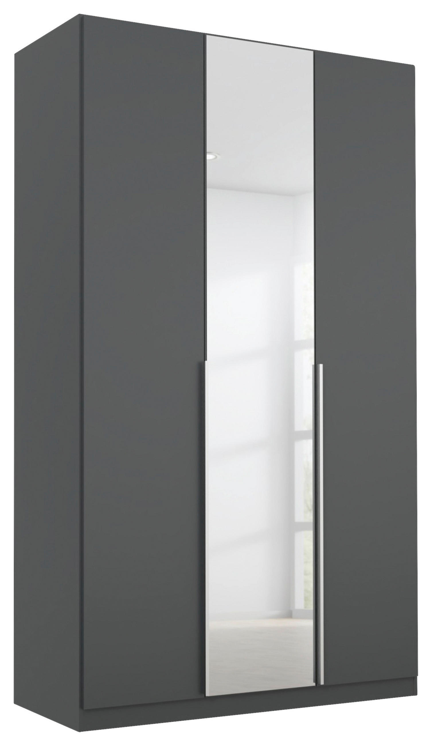 DREHTÜRENSCHRANK 3-türig Grau, Silberfarben  - Silberfarben/Alufarben, MODERN, Holzwerkstoff (136/229/54cm) - Rauch Möbel