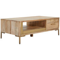 COUCHTISCH in Holz 130/45/70 cm  - Goldfarben/Naturfarben, Natur, Holz/Metall (130/45/70cm) - MID.YOU