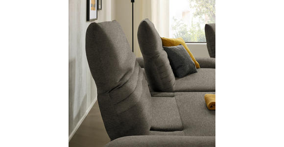 ECKSOFA  in Teddystoff Dunkelbraun  170-195/280 cm  - Dunkelbraun/Schwarz, Design, Textil/Metall (170-195/280cm) - Dieter Knoll