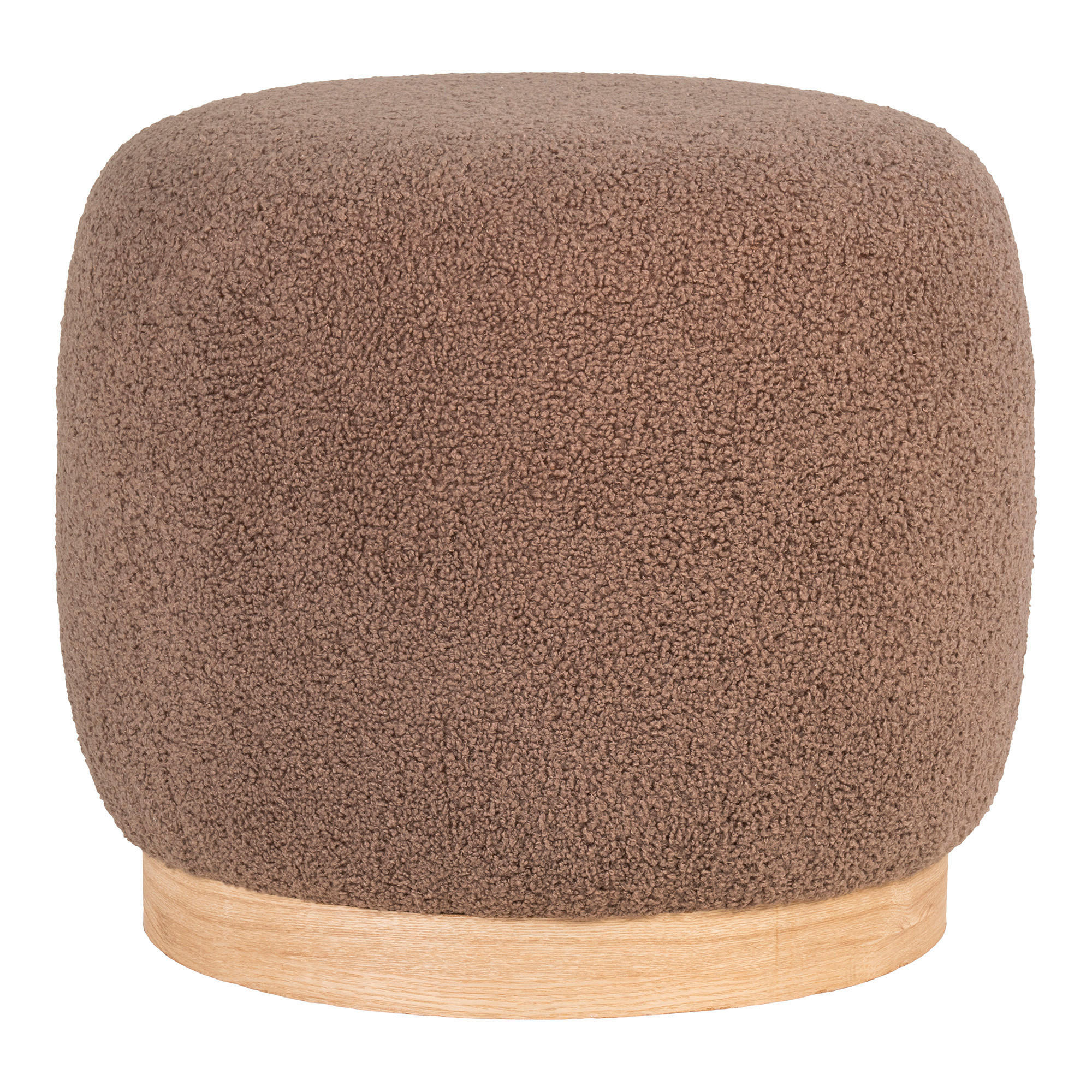 POUF Bouclé 44,5/40/44,5 cm  - Braun, Basics, Textil (44,5/40/44,5cm)