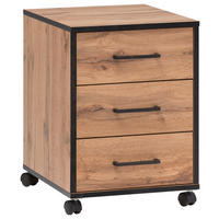 ROLLCONTAINER 40,1/57/50 cm  - Eichefarben/Schwarz, KONVENTIONELL, Holzwerkstoff/Kunststoff (40,1/57/50cm) - MID.YOU