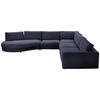 ECKSOFA in Flachgewebe Dunkelblau  - Schwarz/Dunkelblau, Design, Kunststoff/Textil (425/365cm) - Lomoco
