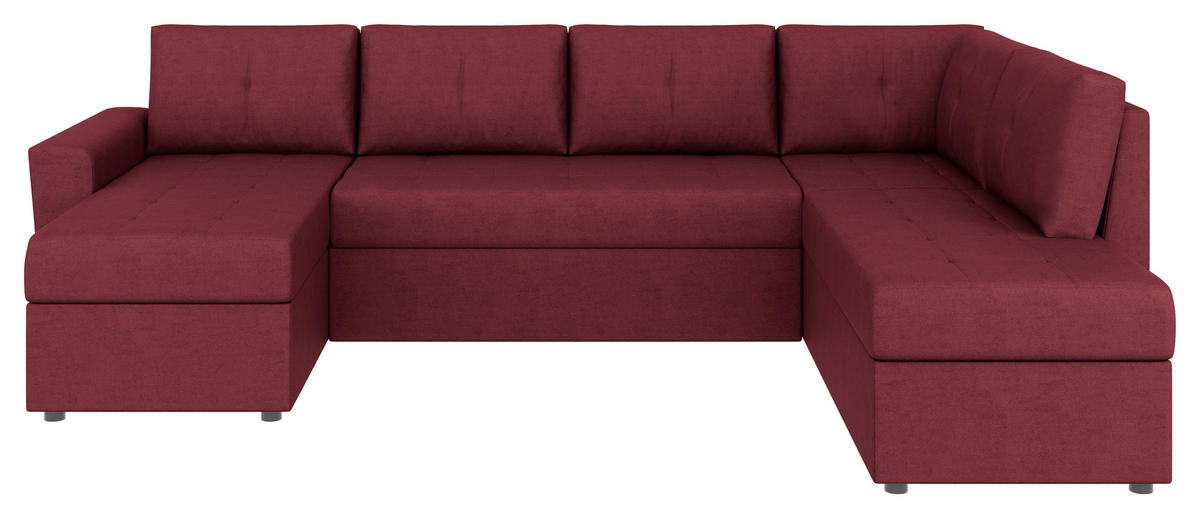 WOHNLANDSCHAFT TERMOLI Rot Jacquard  - Rot/Schwarz, Design, Kunststoff/Textil (155/297/212cm) - MID.YOU