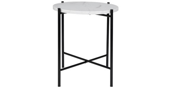BEISTELLTISCH 45/45/50 cm Schwarz, Weiß rund - Schwarz/Weiß, Trend, Holzwerkstoff/Metall (45/45/50cm) - Carryhome
